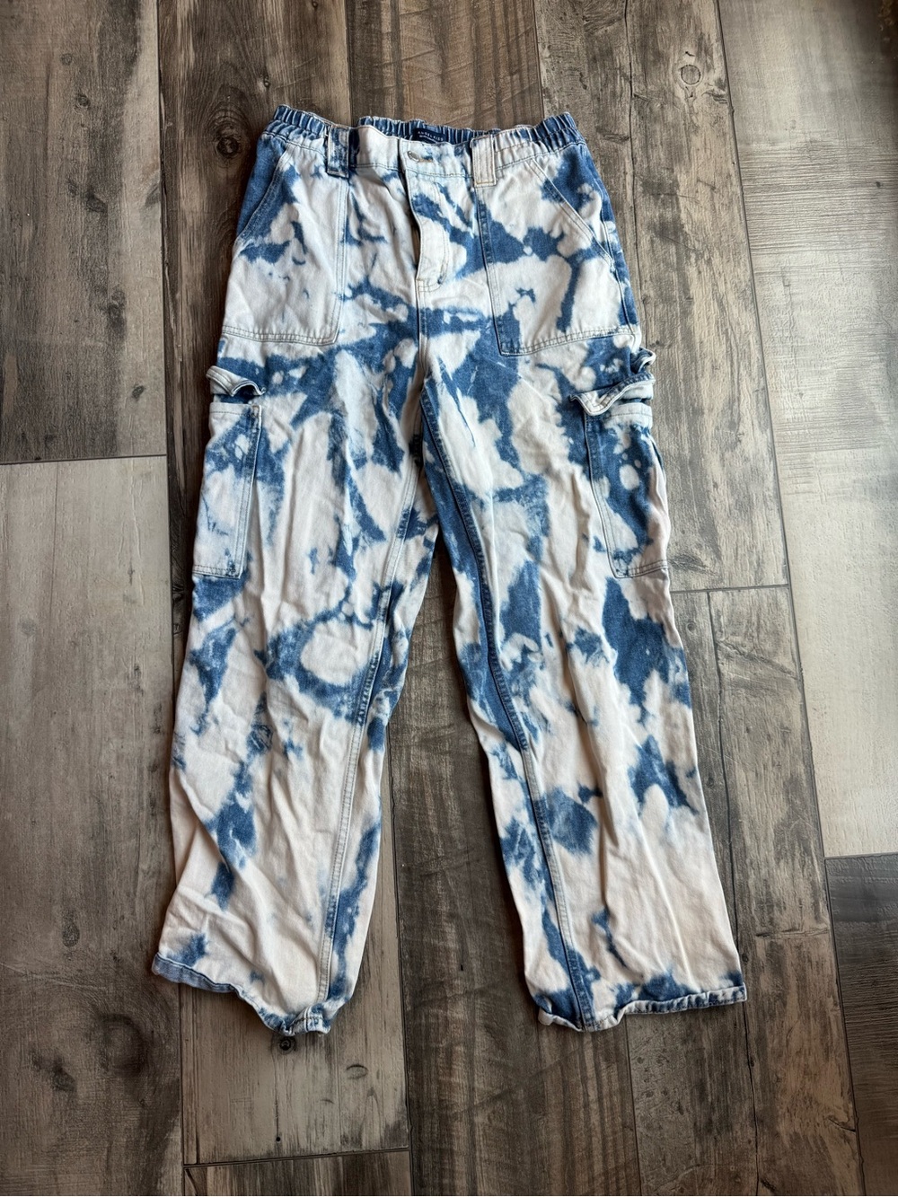 Angel Kiss Light Blue Tie-Dye Denim Shorts